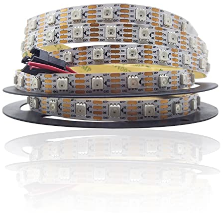 LianGSanSan ws2815 DC12V RGB LED Pixelstreifen individuell adressierbar LED Dual-Signal IP30 5m 60 LEDs Pixel weiß PCB