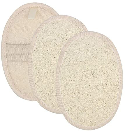 Esponja Vegetal Natural, Weddhuis 3 Piezas Esponja Exfoliante, 8 x 12 Cm - 100% Luffa, Esponja Exfoliante Corporal Espalda, Unisex, Para Baño y Ducha