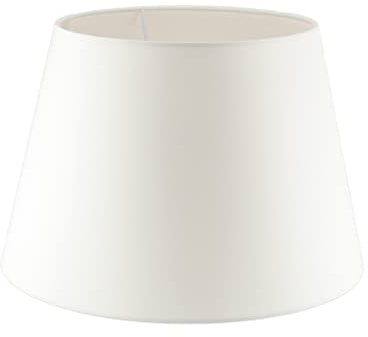 Paralume Impero per lampada in tessuto Cotone Avorio su PVC - Artigianale, autentico Made in Italy (D.30 x D.Sup.21 H.20 cm - ATTACCO E27)