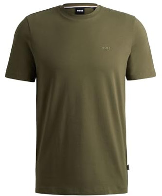 BOSS Herren Thompson 01 T-Shirt aus Baumwoll-Jersey mit gummiertem Logo-Print Hellgrün M