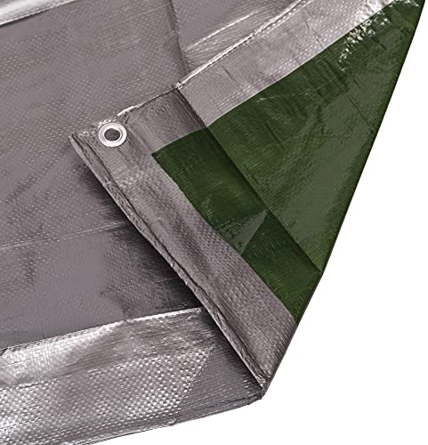 Mivos Universelle Abdeckplane 2 x 3 m - 120 g/m2 - PP-PE - Silber - Schimmelresistent Schutzplane - Wasserdicht Gewebeplane für Auto Gartenmöbel Holz - Allzweckplane mit Aluminiumösen