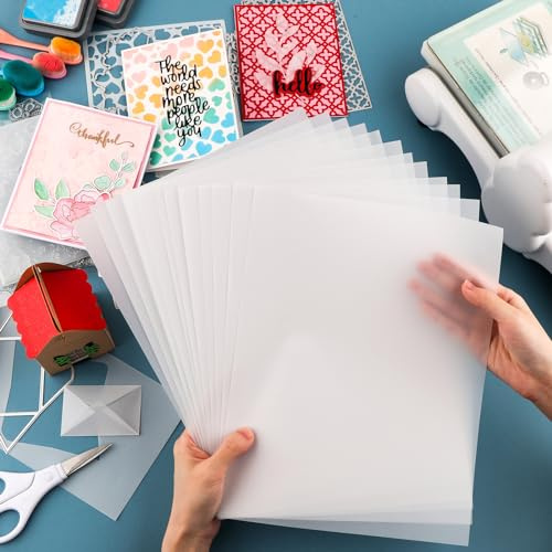 Vellum Paper,30 PACK Frosted Smooth Vellum Paper Sheets,8.5x11inch 93GSM Translucent Paper Tracing Vellum Paper for Crafts Tracing,Drawing,Card Overlays,Invitation Envelope Greeting Cards, Photo Print