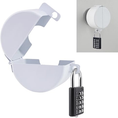 TEMEILI Door Handle Lock, Metal Door Knobs Covers, Prevents Door Handle from Turning and Entering Keyhole, Suitable for Door Locks for Bedrooms, Portable Lock for Door,Knob Lock(White)