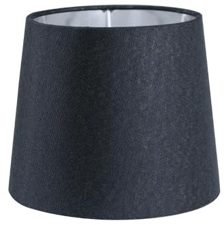 Sinta 7 Abat-jour Moderne Conique Remplacement Tissu Noir avec Doublure Argentée Abat Jour Pour E27/E14 Lampe de Bureau/Murale
