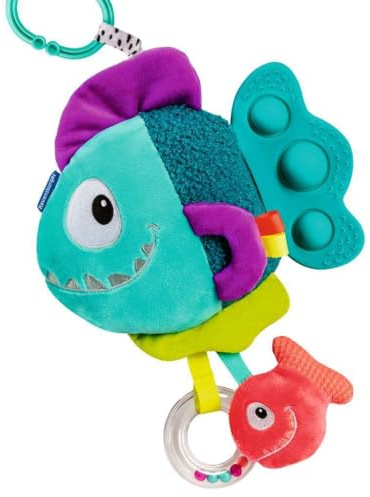 Ravensburger 4876 Play+ Pop-it Piranha (blau), Kuscheltier mit vielen Spieleffekten, Baby-Spielzeug ab 0 Monaten