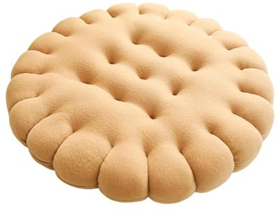 MagiDeal Keksförmiges Kissen, Bodenkissen, einfaches Keks-Meditationskissen, Sitzkissen für Spielzimmer, Sitz, Balkon, Beige, RUNDEN