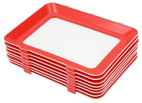 Lebensmittelkonservierung Tablett Aufschnitt-Box 8X wiederverwendbar Stapelbar Essenstablett hochwertiger elastischer Film gute Luftdichtheit Kühlung Mikrowelle für Gemüse Frischfleisch