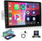 Hodozzy 9 Inch Single Din Car Stereo with Wireless Carplay and Android Auto, Car Stereo Touch Screen 1 Din Head Unit Support Bluetooth Hands-free Mirrorlink USB FM EQ Car Radio Receiver+Backup Camera