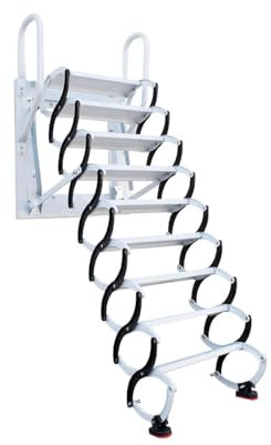 Escalera telescópica retráctil para ático, Plegable, de Acero al Carbono, con Capacidad de Carga de 300 kg/660 LB y escalones Antideslizantes (2,8)-2.8