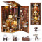 MiniCity Kit Book Nook, Maison de poupée Miniature en Bois 3D, Puzzle 3D, décoration d'insert avec lumière LED et Housse de Protection Contre la poussière pour Adolescents et Adultes (Beyond Library)