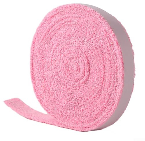 Superior Grip Bande de raquette en coton pour une meilleure performance en tennis, badminton et squash Rose 10 m