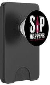 Sommelier Weintrinken Verkostung Wortspiel Vintage Sip Happens PopSockets PopWallet für MagSafe