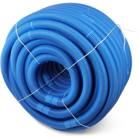 POOL Total 12 m Schwimmbadschlauch Ø 32mm Blau - Flexibler trittfester Kunststoff - UV-stabil und temperaturbeständig - Integrierte Muffen - Made in Germany