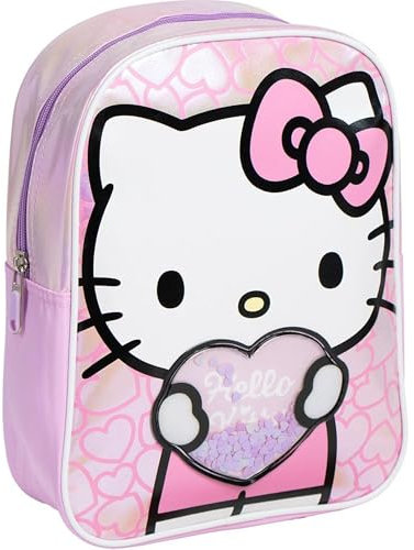 CERDÁ LIFE'S LITTLE MOMENTS Infantil Personaje Aplicaciones Medidas Mochila Hello Kitty 22.0x28.0x9.0 Cm para Niñ@s, Zaino Unisex-Bambini e Ragazzi, MOD. 35