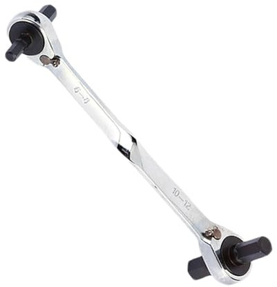 Vibhgtf Juego de llaves de carraca con mango ergonómico, 4 en 1 con cabeza flexible, resistente al desgaste