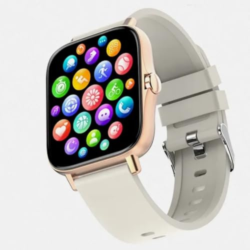 Ants Gadget's Smart Watch with 1.69-inch Display, Fitness Tracker, Heart Rate Monitor, Sleep Tracking, Sport Modes, Gold