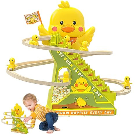 Juego De Patitos Escaladores Pequeños - Juego De Escaleras con Tobogán para Patos Trepadores - Juguete Educativo Infantil De De Animales para Cumpleaños