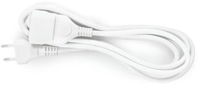 Alargador eléctrico Blanco 3 Metros Manguera 2x1 mm² con Clavija Plana y Base con Pozo Cable Flexible 3680W