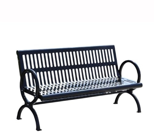 lskdnrufh Robuste Parkbank aus Metall for draußen, Außenbänke mit tragbarem Rahmen und Rückenlehne, gewerbliche Bänke for Einkaufszentren, Geschäfte, Parks, Terrassen, Decks(Medium)