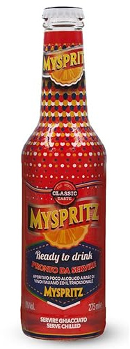 MySpritz RTD 12 x 200ml bottles – Ready-to-Drink Italian Spritz Cocktail, 8 percent ABV – Sparkling Aperitif with Citrus & Herbal Flavour, Convenient Mini Bottles for Parties, Picnics & Sharing