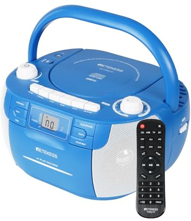 Retekess TR621P CD-Player mit Kassette, Kassettenspieler | für Familien, Feiern, CD Kassettenwiedergabe, AM/FM, Drahtlose Verbindung, USB/TF, Kopfhöreranschluss, Stereo-Sound