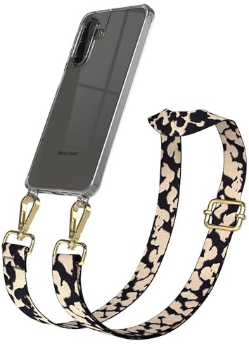 EAZY CASE Handykette - Verstellbares Taschenband kompatibel mit Galaxy A17, Schulterriemen, Handykordel mit Silikon Hülle, Umhängetasche, Taupe Camouflage Gold