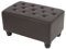 Mendler Luxus Ottomane Sitzhocker Chesterfield 41x75x46cm Kunstleder - runde Füße, braun
