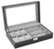 AUTOARK PU-Leder 6 Uhren Box Jewelry Case und 3 Stück Brillen Aufbewahrung und Sonnenbrille Brille Display Fall Organizer,Schwarz,AW-004