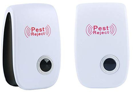 Frmarche 2pcs Répulsif Ultrason Électronique Plug-in Pest Répulsif pour Anti Moustiques Anti Mouche Fourmi Cafard Araignées Souris Rongeurs Insectes