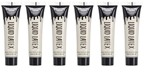 Pro FX Liquid Latex by Moon Terror | 15ml x6 | SFX Make up for Halloween, works with Fake Blood & Face Paint | Special Effects Make up