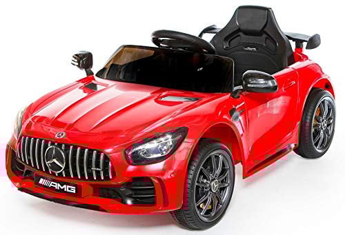 Mercedes Benz GTR Ride on Car Licensed AMG Roadster Sports Car Electric Battery 12V Remote Control Epic Play - Red