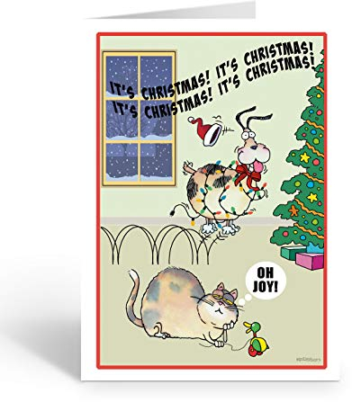 Lustige Weihnachtskarte für Hunde und Katzen, 18 Stück