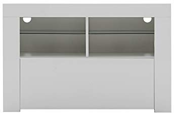 100CM TV Stand Storage Unit Living Room Furniture TV Cabinets TV Stand Sideboard Matt (White, without LED)