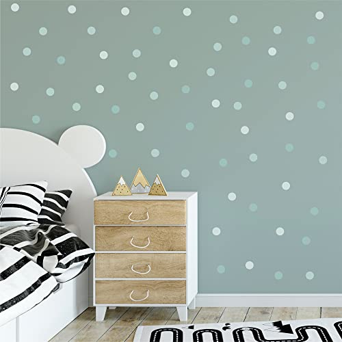 Klebekerlchen® | Wandtattoo Kinderzimmer Mädchen & Junge, Wandsticker selbstklebend, wiederverwendbare & rückstandsfreie Kinderzimmer Deko – Wandtattoo Grüne Punkte Sticker (Set mit 72 Motiven)
