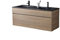 Kiamami Valentina Mueble de baño móvil de 120cm en Roble Natural con Doble Lavabo Negro Mate | Sole
