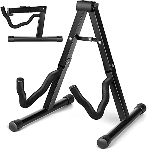 CAHAYA Gitarrenständer A-Frame faltbarer Gitarrenhalter stabil und tragbar Universeller Gitarrenständer aus Metall Passend für fast alle Gitarren CY0251