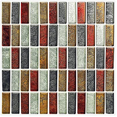CONPHERON 10 Fogli Mosaico Carta Adesivi Sticker Decorativi per Piastrelle Cucina Vinile Impermeabile PVC Autoadesivo Carta da Parati per Bagno Cucina, 20X20cm, Mosaico 7