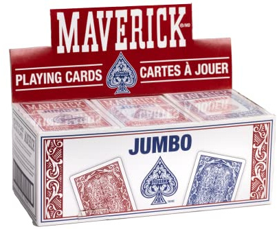 Maverick Jumbo Spielkarten, 12 Stück, Blau