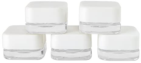 5ml Kosmetikcontainer 10pcs Sample Jars Tiny Makeup Sample Container mit weißen Deckeln, Straight Sided Cosmetic Jars, Great for Body Butter, Creams, Stash Jars, etc.