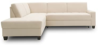 DOMO. collection Ecksofa Londrina, Sofa in L-Form, Eckcouch, Ecksofa, Polsterecke 243 x 209 x 84 cm (BxTxH), creme weiß