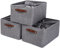 Mangata Aufbewahrungskorb Stoff,[3er Pack] Aufbewahrungsbox, Box für Schrank, Decke und Kleidung(XXLarge, Grau)