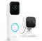 Blink Video Doorbell + Blink Mini (White) | Two-way audio, HD video, long-lasting battery life, motion detection, chime app alerts, Works with Alexa (White)