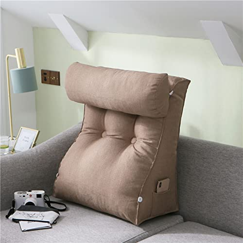 HEATHE Dreieck Keilkissen,Lesekissen,Erwachsene Rücken-Ruhe-Lounge-Kissen,Rückenkissen Bett/Sofa,für Lendenwirbelstütze,mit abnehmbarem Nackenrolle