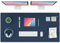 K KNODEL Tischunterlage, Schreibtischunterlage, 120 x 60cm PVC Tischunterlage, Laptop Tischunterlage, wasserdichte Schreibunterlage für Büro- oder Heimbereich, doppelseitig (Dunkelblau/Gelb)