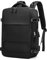Sea choice Backpack 15.6 Inch Laptop Backpack Carry-On Rucksack Durable Dry Wet Separation Travel Bag Wide Open for Men Women with USB Charging Port Shoe Bin Water Resistant Anti-Theft Daypack,Black