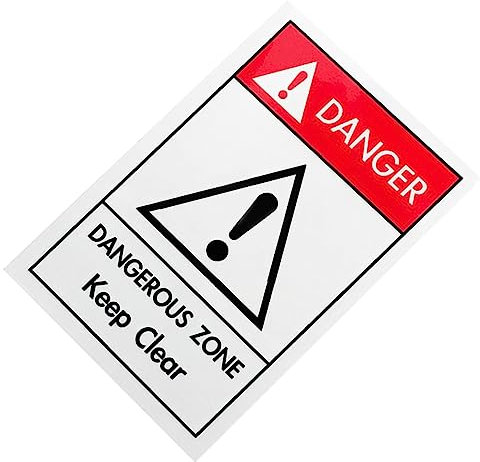 SOLUSTRE Warnschild „gefahrenzone“ 90x60mm Pvc Maschinenschild Selbstklebend Langlebig Für Sicherheitskennzeichnung