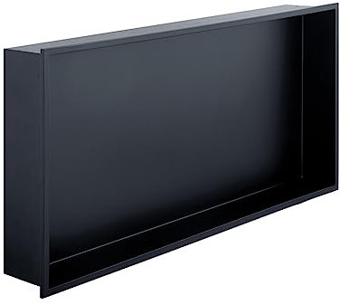 Hornacina de Ducha a Empotrar 60x30x10 cm | Acabado Negro Mate | Estante de Pared para Baño | Diseño Moderno y Resistente | EUROSANIT