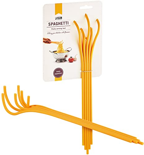 Monkey Business Cuchara para servir espagueti/tenedor de pasta, plástico, blanco, brillante, apto para lavavajillas, 1 pieza, accesorios de cocina originales