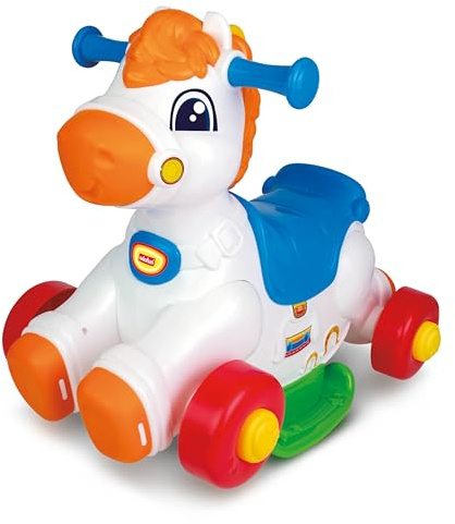 Winfun Giddy-up Horsey 2-in-1 Rocking & Ride-On Toy – Interactive Motion Sensor with Sounds, Lights & Music, Easy-Grip Handles, Toddler Developmental Toy for Ages 12–36 Months, 44 lb Capacity