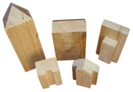 Häuschen aus Altholz zum Verbasteln, 5 Stück, roh